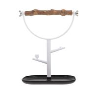 Parrot Wooden Perch Desktop Training Rack for Birds with Anti Slip Base | Wood and Plastic Build, Polished Burr Free Finish, for Parakeets, Bird Nails, Cage Sessions