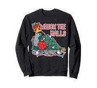 Parrot Wrecks The Halls I Turquoise Green Cheek Conure Sweatshirt, Adult Unisex, Black, XX-Large