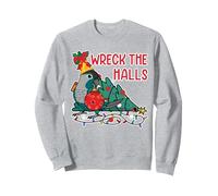 Parrot Wrecks The Halls I Turquoise Green Ch onure Sweatshirt, Adult Unisex, Heather Grey, X-Large