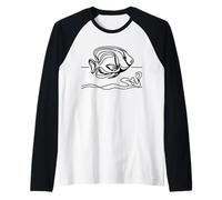 Parrotfish Line Art Aquarist Raglan Baseball Tee