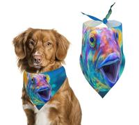 Parrotfish1 Colorful Funny Dog Bandanas Puppy Triangle Scarf Washable Bib for Small Medium Large Pet