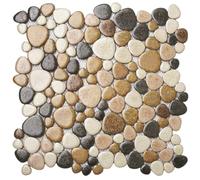 Parrotile Yellowstone Matte Pebbles Mosaic Tile for Shower Floor Bathroom Floor Tiles Non Slip [5 Sheets]