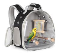 Parrotlets Parrot Travel Carrier with Standing Perch Mirror Toy,Lightweight Breathable Parrot Cage, Small Pet Carrier Bag with Shoulder Strap,Bird Rat Guinea Pig Squirrel