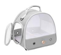 Parrotlets Travel Carrier with Standing Perch,Lightweight Breathable Parrot Cage, Small Pet Carrier Bag with Shoulder Strap,Bird Rat Guinea Pig Squirrel (Grey, One Size)