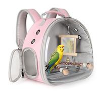 Parrotlets Travel Carrier with Standing Perch,Lightweight Breathable Parrot Cage with Bell Toy, Small Pet Carrier Bag with Shoulder Strap,Bird Rat Guinea Pig Squirrel