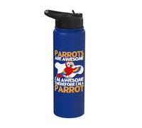 Parrots are Awesome I'm Awesome I'm A Funny Parrot Stainless Steel Insulated Water Bottle