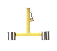 Parrots Bird Stand Cage Training Perch Portable Parrot Standing Perchs With 2 Feeding Cups For Small Stands For Wood Platform For Table Feeders For Indoor