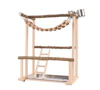 Parrots Cage Bridge Swing With Tray Feeding Bowl Standing Supplies Bridge Training Parrots Standing Supplies Bird Play Stand