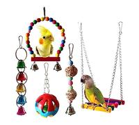 Parrots Cage Ladder Swing Set Wooden Swing Standing Supplies Bridge Training Parrots Standing Supplies Small Parakeets Cockatiels