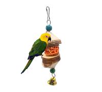 Parrots Chewing Toys, Hangable Parakeet Bite Supplies, Cage Hangable Foraging Shredder Toys with A Bell for Love Birds Finches