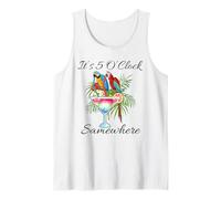 Parrots Drinking Margarita Shirt It's 5 O'clock Somewhere Tank Top