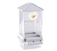 Parrots Feeder Clear Bird Cage Food Dispenser Container Easy Refill For Small Birds With Anti Clogging Feature