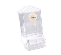 Parrots Feeder Clear Bird Cage Food Dispenser Container Easy Refill For Small Birds With Anti Clogging Feature