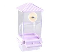 Parrots Feeder Clear Bird Cage Food Dispenser, Purple