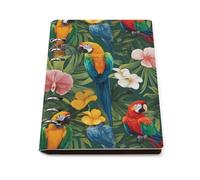 Parrots Flowers Refillable Notebook 6 Ring Binder Foldable Loose-Leaf Notebooks A5 Planner Book with 90 Sheets Paper