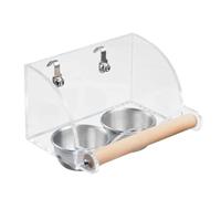 Parrots Food Bowl Acrylic And Sainlessed Steel Parakeet Food Container Anti Spill Design For Home And Bird Enthusiasts Acrylic Bird Feeder