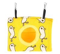 Parrots Hammock Pet Bird Hanging Sleeping Bed, Warm Flannel Playing Cave House with Hole, Soft Canvas Bird Swing for Small Pets, Comfortable Hideout with Two Hooks for Easy Install (duck+yellow