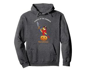 Parrots of the Caribbean Pullover Hoodie, Adult Unisex, Dark Heather Grey, Medium