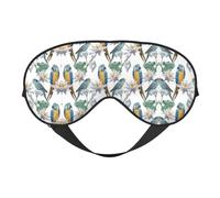 Parrots On Branches Night Mask Soft Reversible Eye Cover Adjustable Strap Light Blocking Comfortable Rest