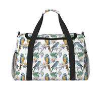 Parrots on Branches Print Duffel Bag for Travel Weekender Overnight Carry On Bag Women Men Gym Luggage Bag Carry on