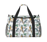 Parrots On Branches Print Weekender Bag,Gym Bag with,Carry On Luggage Overnight Weekend Bag, Holdall Handbag