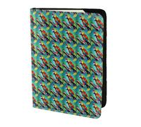 Parrots On Tree Print 5.5in Passport Travel Document Wallet Case Stylish Secure Men Women For Travelers, Black, One Size