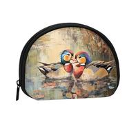 Parrots on Trees Coin Purse - Coin Pouch Mini Change Purse for Coins, Keys, Lipstick and Essentials with Zipper Closure, Mandarin Duck, One Size, Fashion