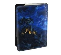 Parrots on Trees Passport Holder for Travel - Passport Case for Men & Women Travel Document Organizer Credit Cards Case, Lightning Night Sky, One Size