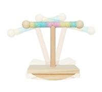 Parrots Perch Stand, Interactive Wooden Tabletop Parrot Perch, Sturdy Bite-Resistant Standing Stick, 190g, Ideal for Conures Macaws Indoor Pet Bird Training and Play