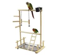 Parrots Playstand Bird Playground Wood Perch Gym Stand Playpen Ladder with Toys Exercise Playgym for Small Parakeets, Cockatiels, Finches, Budgie