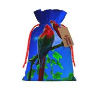 Parrots Print Drawstring Bags Burlap Gifts Bag With Drawstring Gift Bags For Wedding/Party/Festival/Storage