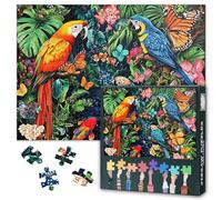 Parrots Puzzles for Adult 1000 Pieces Macaw Puzzles for Adults, Tropical Jungle and Koi Fish Hard Impossible Difficult Puzzle Games for Family Birthday Party Gift 27.5 x 19.7 inch