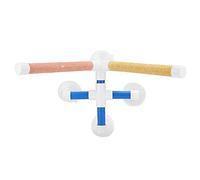 Parrots Shower Standing Pole with Four Suction Cups, Frosted Coating, Bird Perch Toy - Secure Attachment, Claw Grinding Surface, Ideal for Bathing and Feather Maintenance