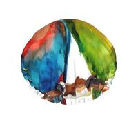 Parrots Sing Waterproof Reusable Shower Cap For Women - Elastic Hair Cover For Bath, Spa, Travel & Daily Use