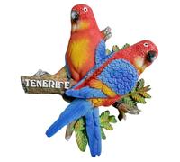 Parrots Tenerife Spain Fridge Magnet Tourist Keepsake Refrigerator Decorative Magnet Hand Painted Craft