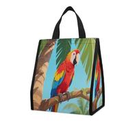 Parrots That Talk Insulated Lunch Bag Box, 12L Capacity with Dual Side Pockets, Foldable Cooler Tote, Leakproof Lunch Cooler Bag, Reusable Picnic Tote Bags for Work Travel Office Beach