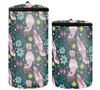 Parrots Tropical Flowers Leaves Shoe Bag Washing Machine Sneaker Washing Machine Bag Pack of 2 Sneaker Bags for Laundry Tennis Shoe Washing Bag, Parrots Leaves, One Size, Claasic