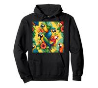 Parrots Tropical Nature Flowers Floral Exotic Birds Parrots Pullover Hoodie