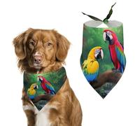 Parrots Waterfall Cute Dog Bandanna Scarf Printed Adjustable Triangle Pet Kerchief for Dogs And Cats