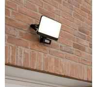 'Parry' 30W LED PIR Motion Sensor Floodlight Black Body with Full Front White Opal Diffuser 2700lm 4000k CGC Lighting Black One Size
