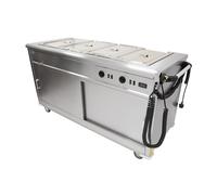 Parry MSB15 Mobile Servery Unit And Hot Cupboard Bain Marie Top 1655mm Wide