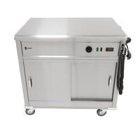 Parry MSF9 Mobile Flat Top Servery Counter And Hot Cupboard 1005mm Wide