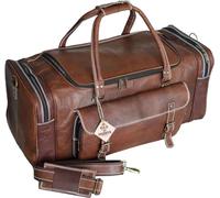 PARRYS LEATHER WORLD Duffel Bags for Men, Holdall Leather Travel Bag Overnight Gym Sports Weekender Overnight Carryon Hand Bag, Brown, 24 Inch, Morden