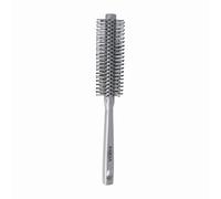 PARSA Beauty Volume Brush Unicolor Round Blow Dryer Brush with Plastic Pins, Hair Brush for Volume, Large Volume Styling, Rounded Pins, Scalp Massage, Ideal for Short Hair, Silver, 21 cm Length