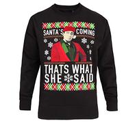 Parsa Fashions Funny Mens Christmas Sweatshirt Limited Edition Ugly Dabbin Through The Snow Mans Not Hot Ting Goes Pap Pap Pap - Big Shaq Sweater Jumper Xmas Funny Gift (M, SantaComing-Black)