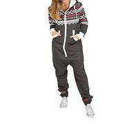 Parsa Fashions Malaik ® Childrens Unisex Aztec Print Hooded Zip Up Onesie Jumpsuit Kids Girls Boys Fleece All in One Onesie Sizes Age 7/8, 9/10, 11/12, 13 Years (7/8 Year, Charcoal)