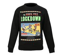 Parsa Fashions Mens Christmas Sweatshirt - Limited Edition North Pole Lockdown Jumper - Xmas Funny Gift (Black, M)