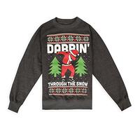 Parsa Fashions® Unisex Kids Limited Edition Ugly Christmas Dabbin Through The Snow Sleigh Bells Sweatshirt Elf Santa Novelty Retro Jumper Xmas Funny Gift- Age 7-13