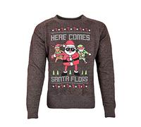 Parsa Fashions® Unisex Kids Limited Edition Ugly Christmas Dabbin Through The Snow Sleigh Bells Sweatshirt Elf Santa Novelty Retro Jumper Xmas Funny Gift- Age 7-13 (9-10 Years, Charcoal - SantaFlos)
