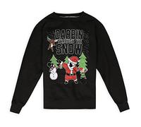 Parsa Fashions® Unisex Kids Limited Edition Ugly Christmas Dabbin Through The Snow Sleigh Bells Sweatshirt Elf Santa Novelty Vintage Retro Jumper Xmas Funny Gift- Age 7-13 (9-10 Years, Black - 4DAB)